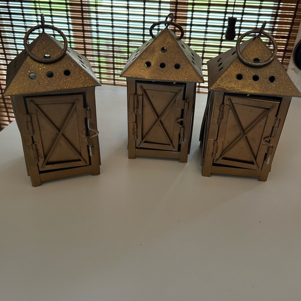 Elegant Gold Lantern Trio - Home Accents